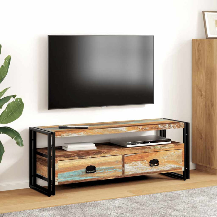 Tv-Bänk 120X35X45 Cm Massivt Trä Med Honungsfinish