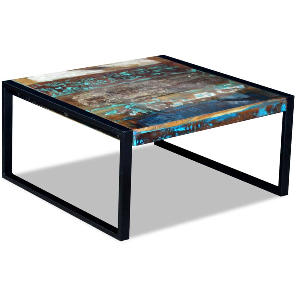 Soffbord Återvunnet Massivt Trä 80X80X40 Cm