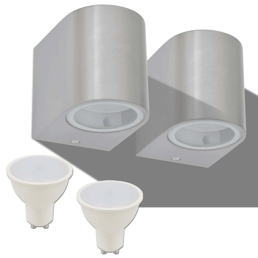 Utomhusvägglampa Led 2 St Nedåt