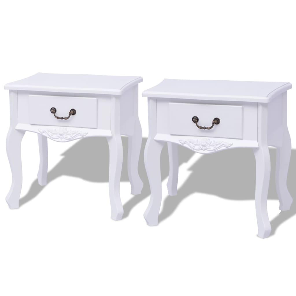 Sängbord 2 St Mdf Vit