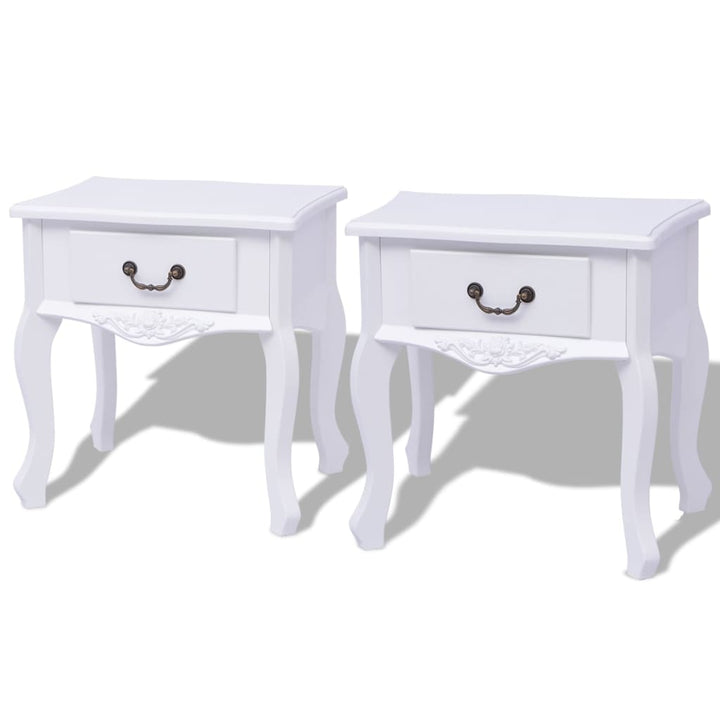 Sängbord 2 St Mdf Vit
