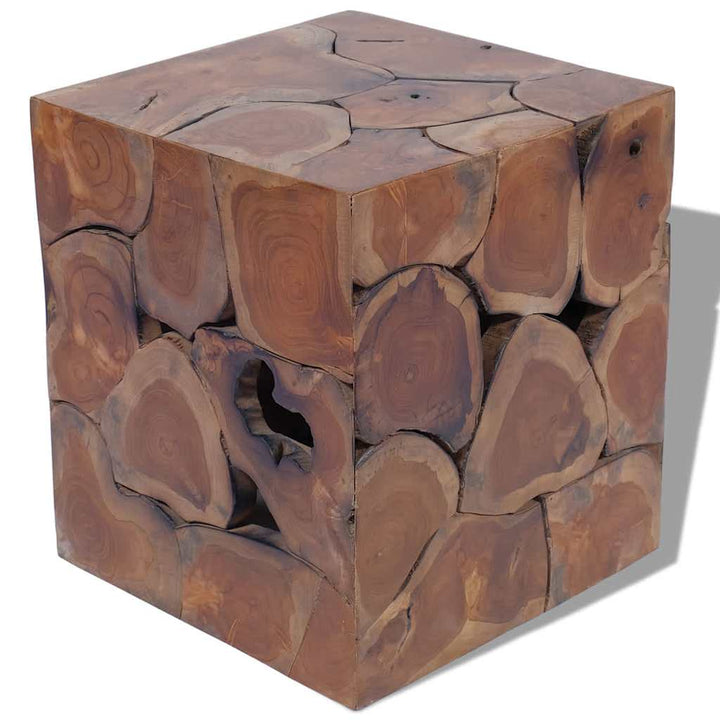 Pall Brun 40X40X45 Cm Massivt Teakträ