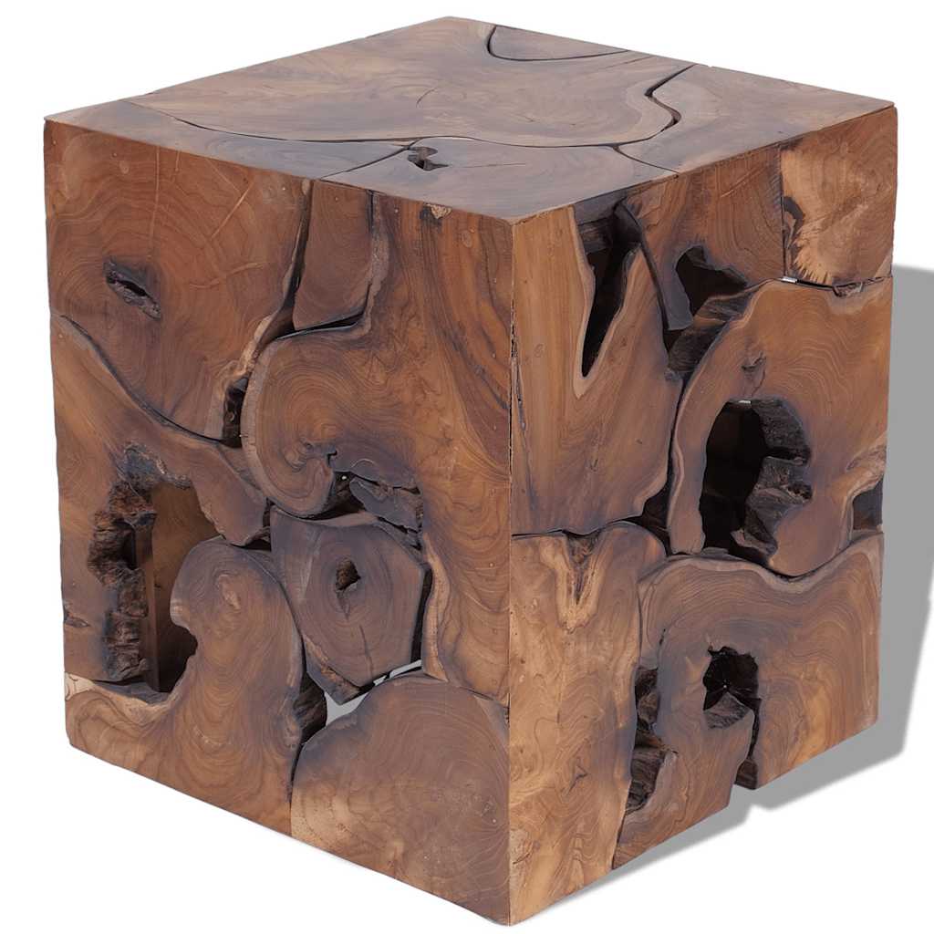 Pall Brun 40X40X45 Cm Massivt Teakträ