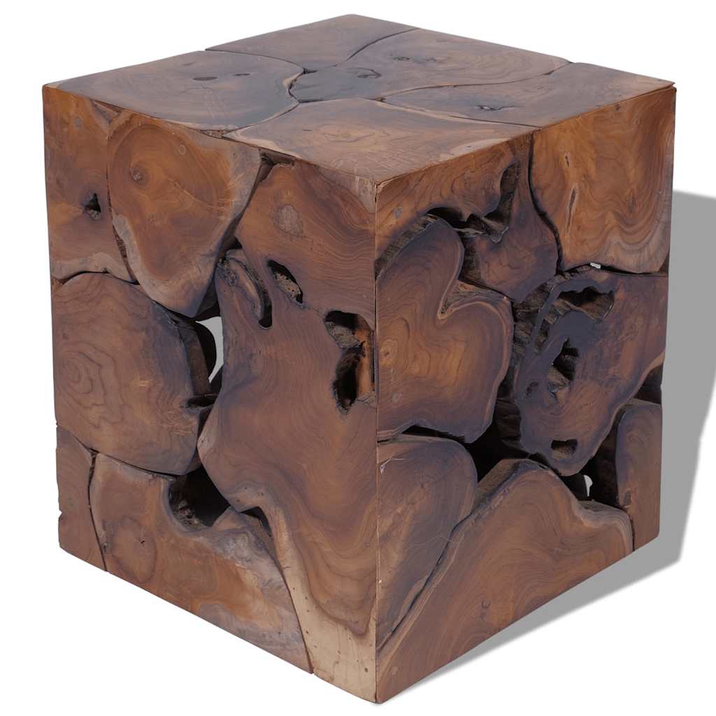 Pall Brun 40X40X45 Cm Massivt Teakträ