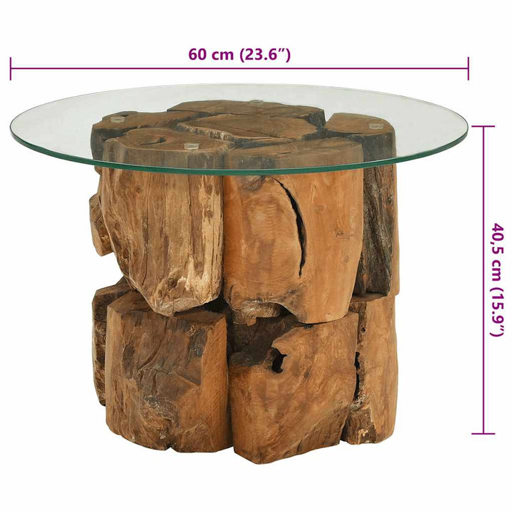 Soffbord I Massivt Drivved 60 Cm