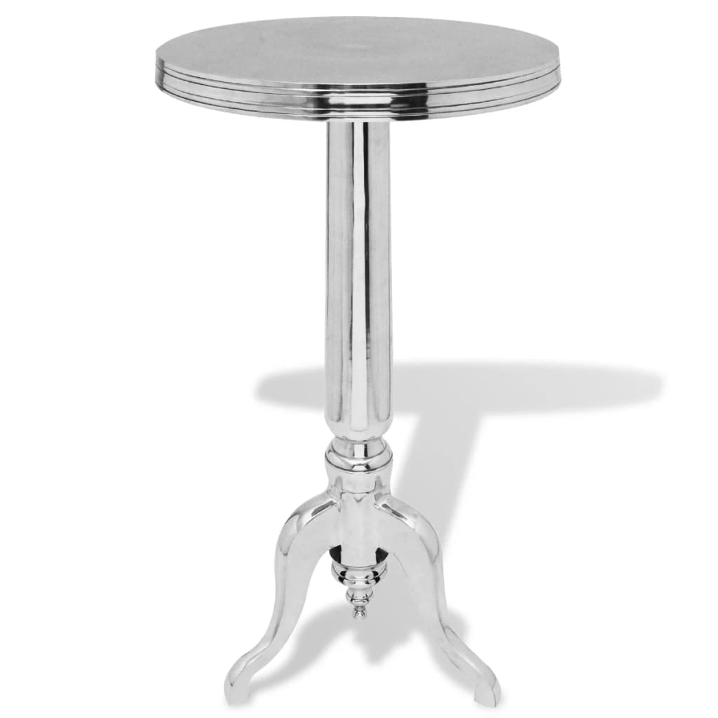Runt Sidobord Aluminium Silver
