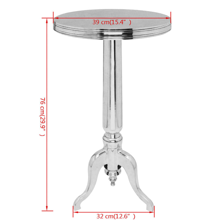 Runt Sidobord Aluminium Silver