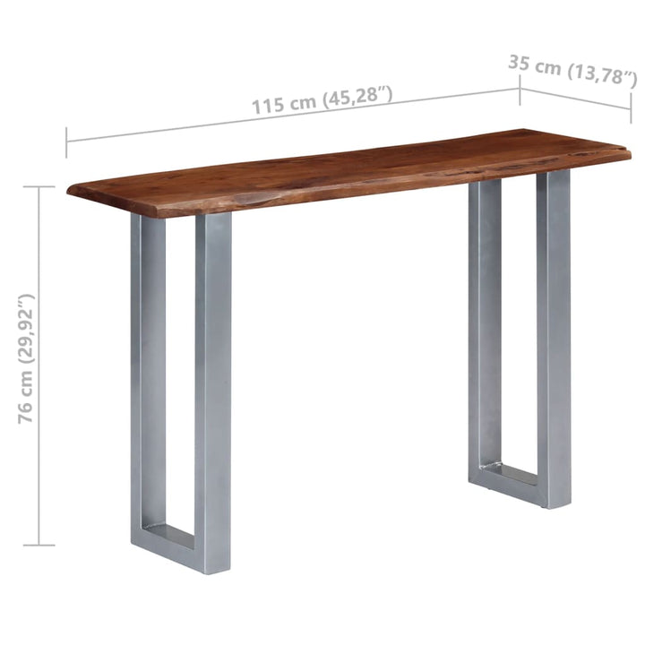 Konsolbord 115X35X76 Cm Massivt Akaciaträ Och Järn