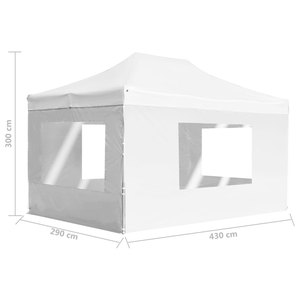 Hopfällbart Partytält Med Väggar Aluminium 4,5X3 M