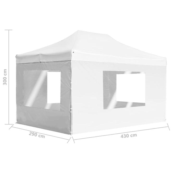 Hopfällbart Partytält Med Väggar Aluminium 4,5X3 M