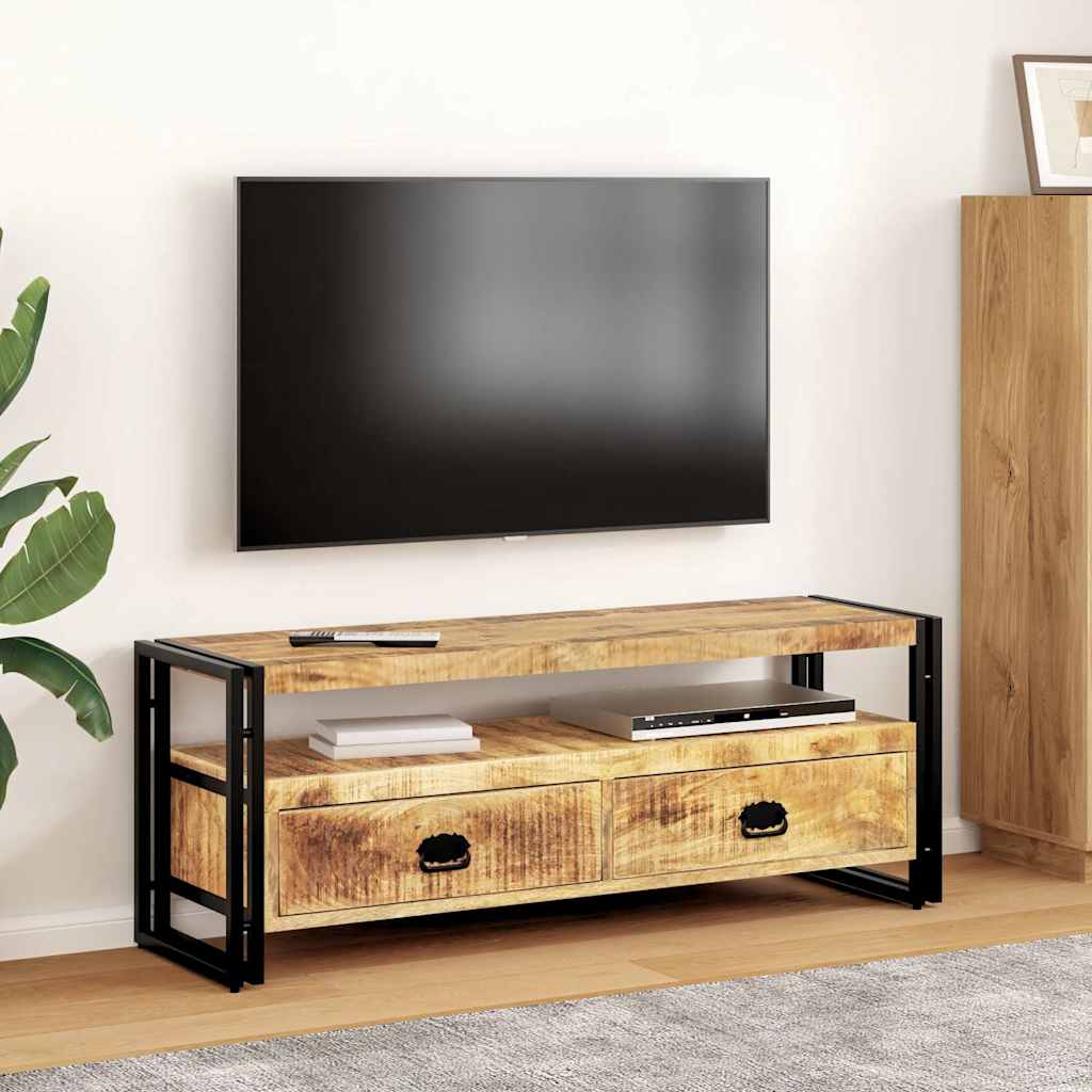 Tv-Bänk 120X35X45 Cm Massivt Trä Med Honungsfinish