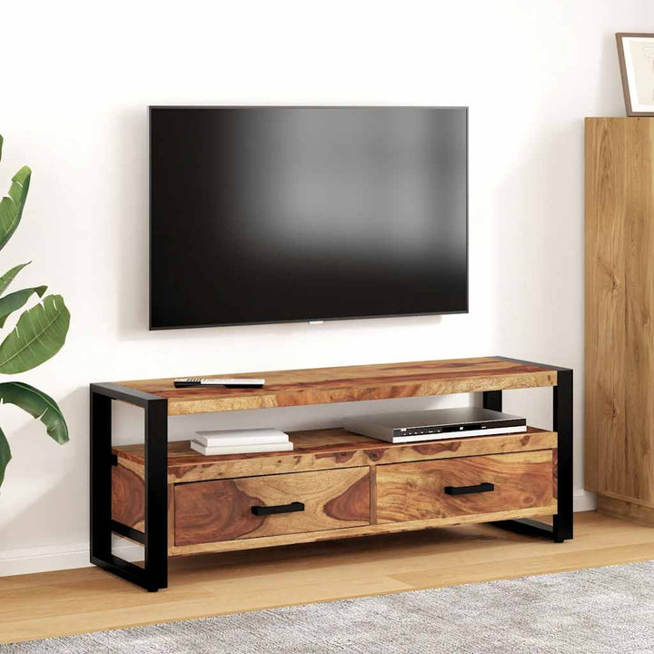 Tv-Bänk 120X35X45 Cm Massivt Trä Med Honungsfinish