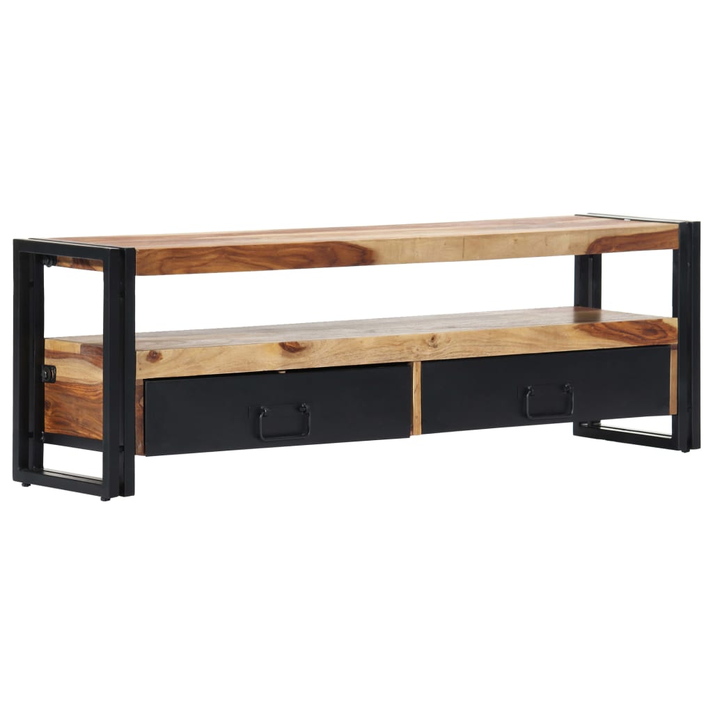 Tv-Bänk 120X30X40 Cm Massivt Sheshamträ