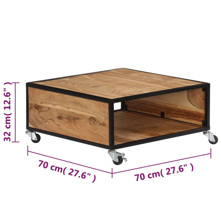 Soffbord 70X70X32 Cm Massivt Akaciaträ
