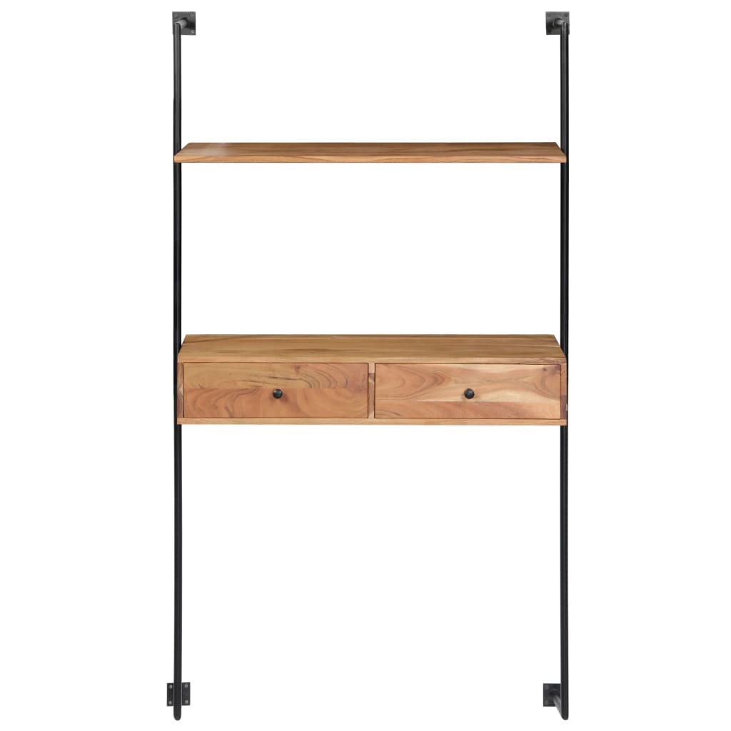 Väggmonterat Skrivbord 90X40X170 Cm Massivt Akaciaträ
