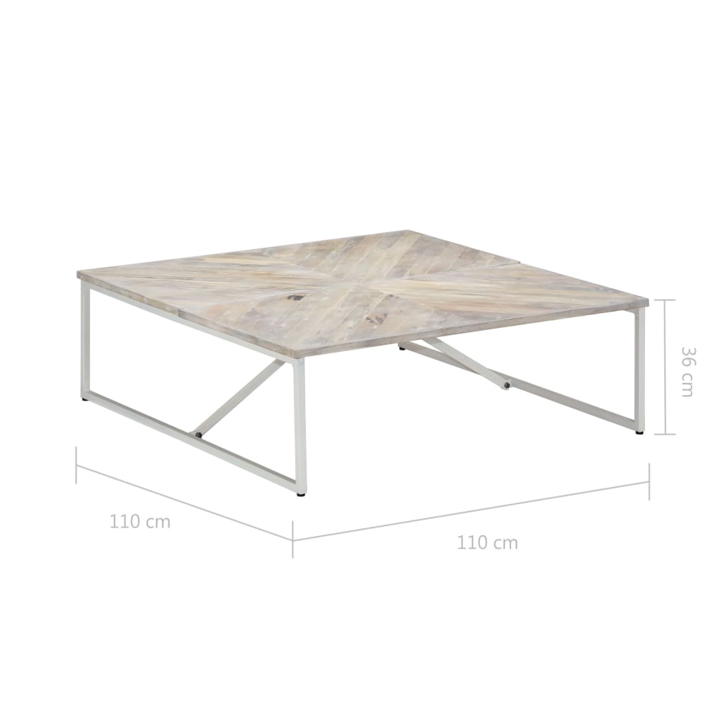 Soffbord 110X110X36 Cm Massivt Mangoträ