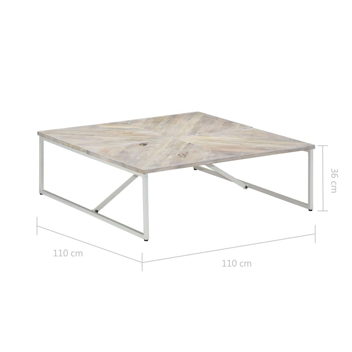 Soffbord 110X110X36 Cm Massivt Mangoträ