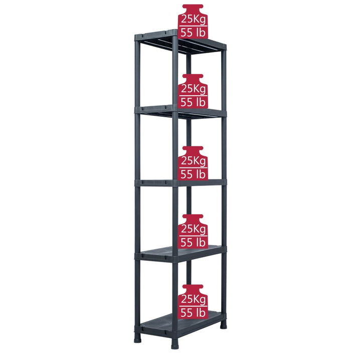 Förvaringshylla Svart 125 Kg Plast