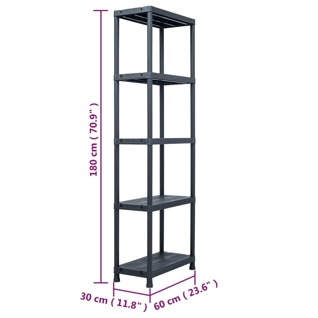 Förvaringshylla Svart 125 Kg Plast