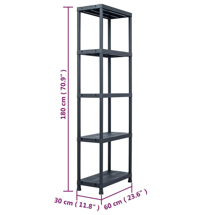 Förvaringshylla Svart 125 Kg Plast