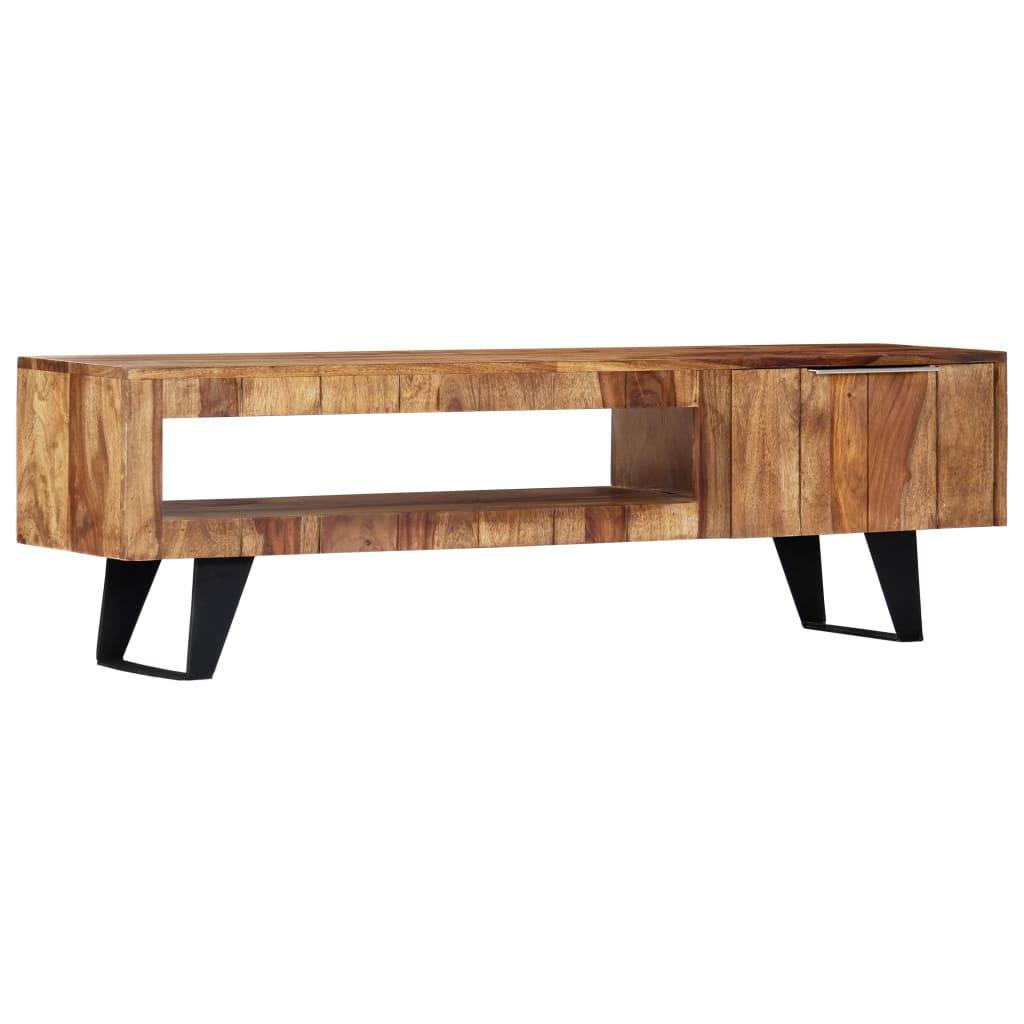 Tv-Bänk 140X30X40 Cm Massivt Sheshamträ