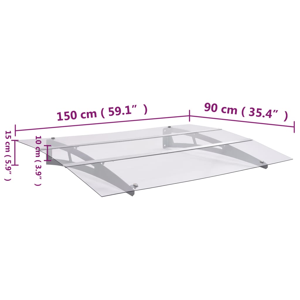 Dörrtak Silver Och Transparent Pet