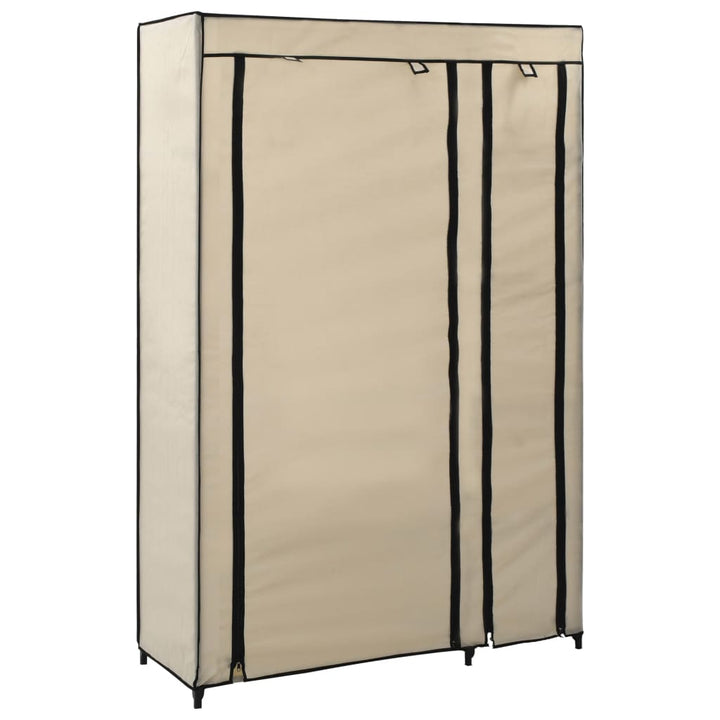 Resegarderob Gräddvit 110X45X175 Cm Tyg