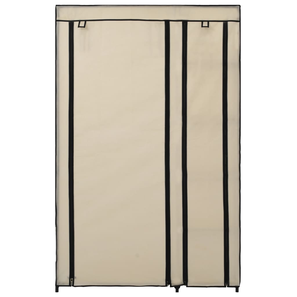 Resegarderob Gräddvit 110X45X175 Cm Tyg