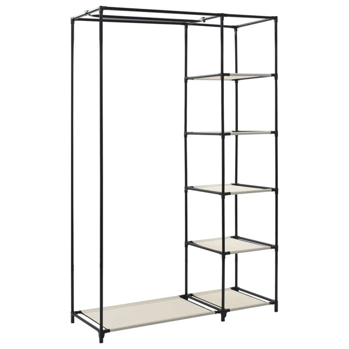 Resegarderob Gräddvit 110X45X175 Cm Tyg
