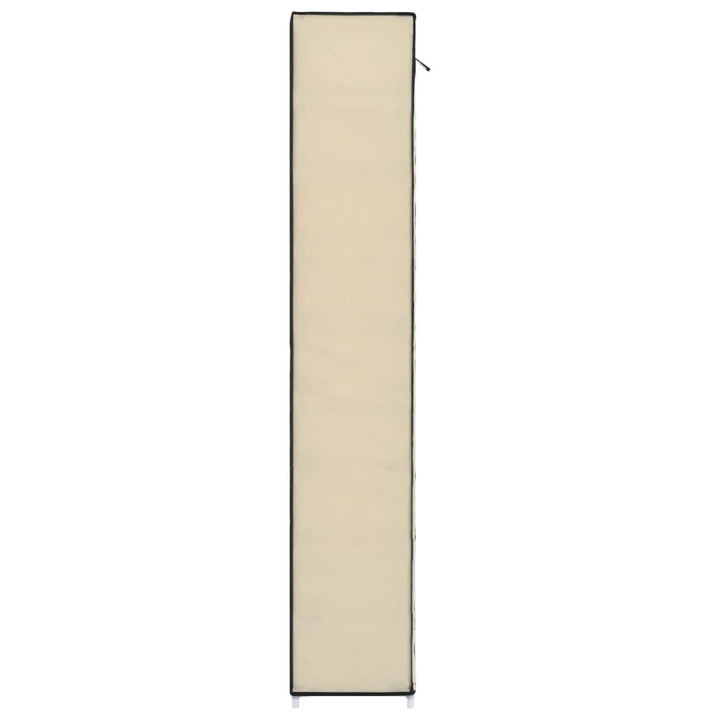 Skoförvaring Med Överdrag Gräddvit 57X29X162 Cm Tyg
