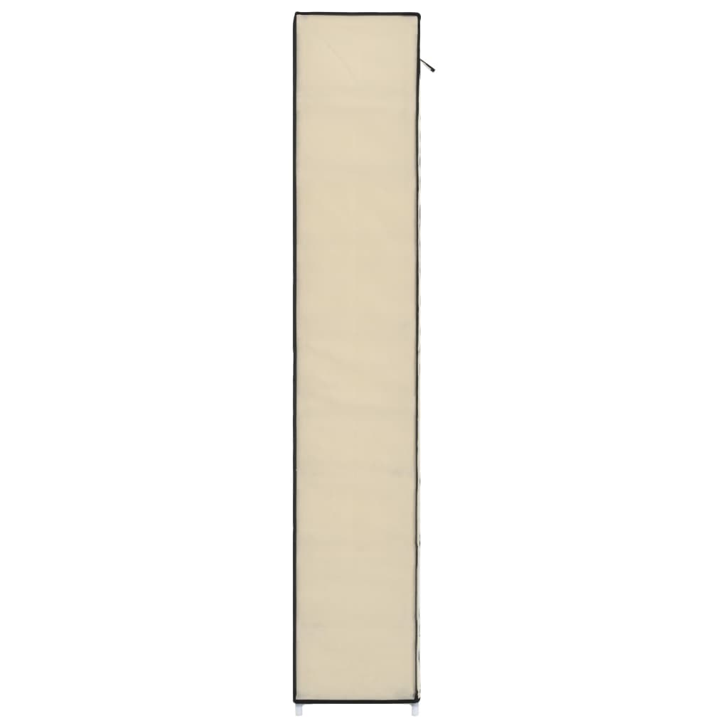 Skoförvaring Med Överdrag Gräddvit 57X29X162 Cm Tyg