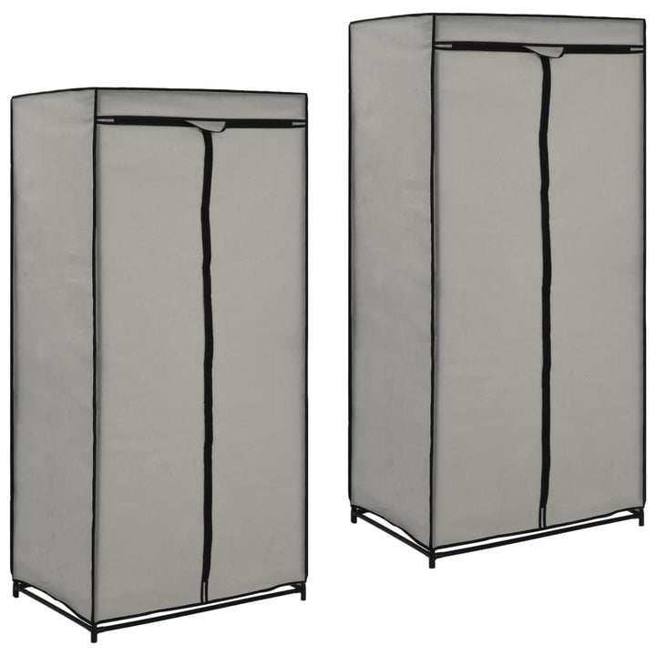 Garderober 2 St Gräddvit 75X50X160 Cm