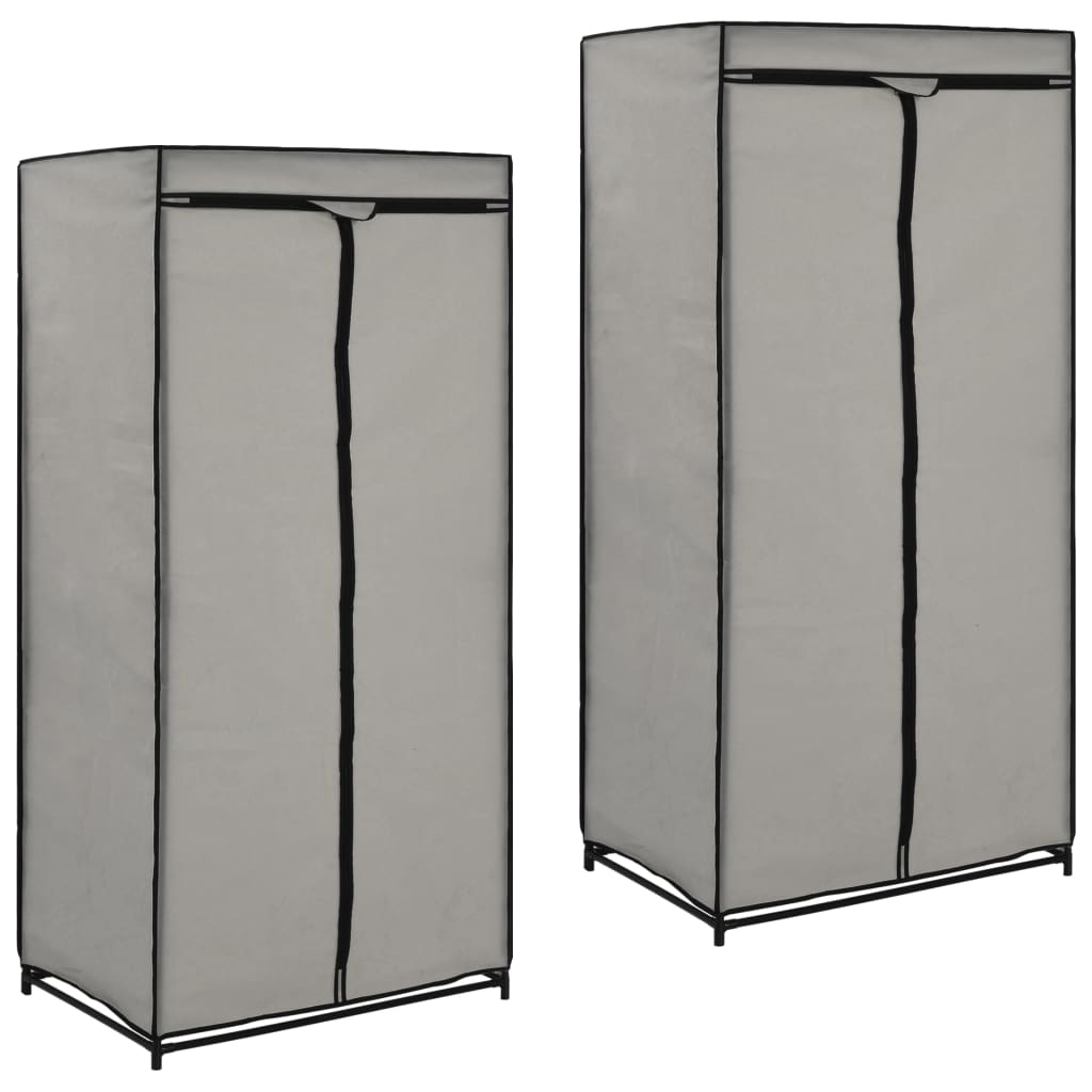 Garderober 2 St Gräddvit 75X50X160 Cm