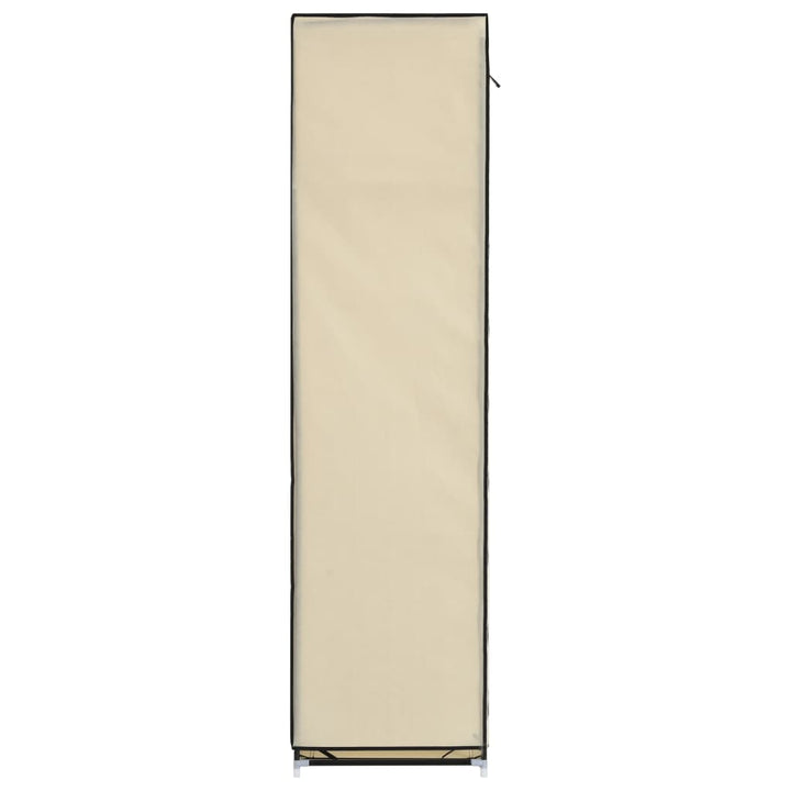 Garderob Med Fack Och Stänger Gräddvit 150X45X175 Cm Tyg