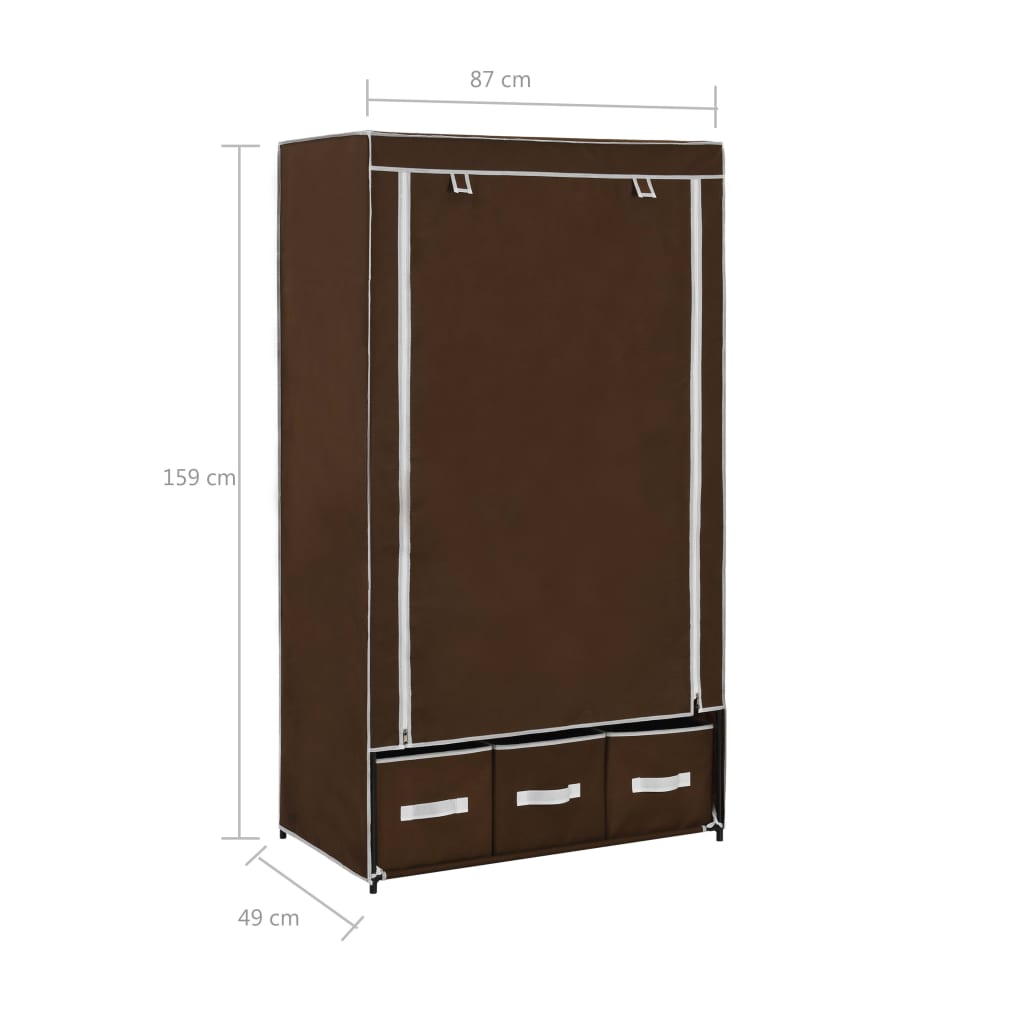 Garderob 87X49X159 Cm Tyg