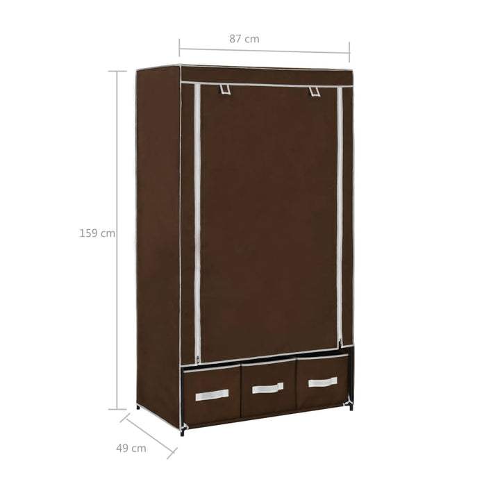 Garderob 87X49X159 Cm Tyg