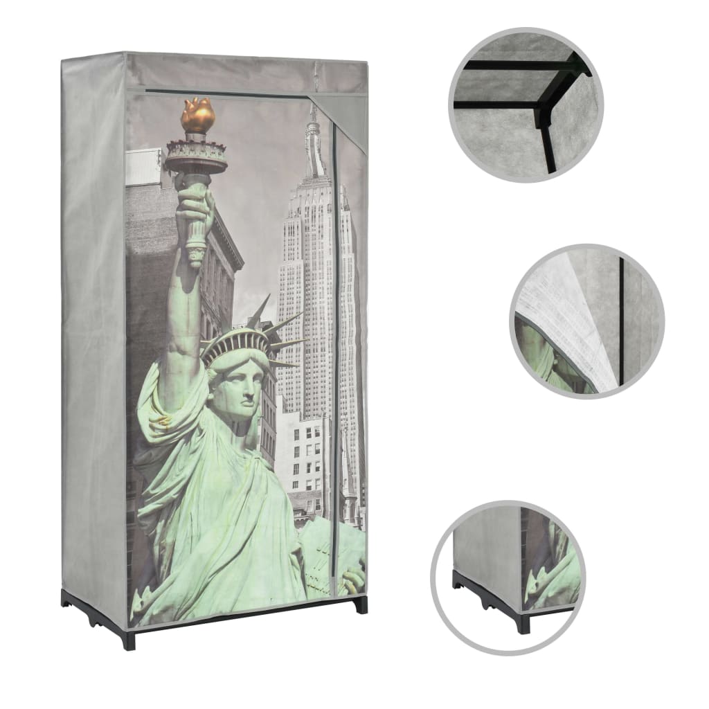 Garderob New York 75X45X160 Cm Tyg
