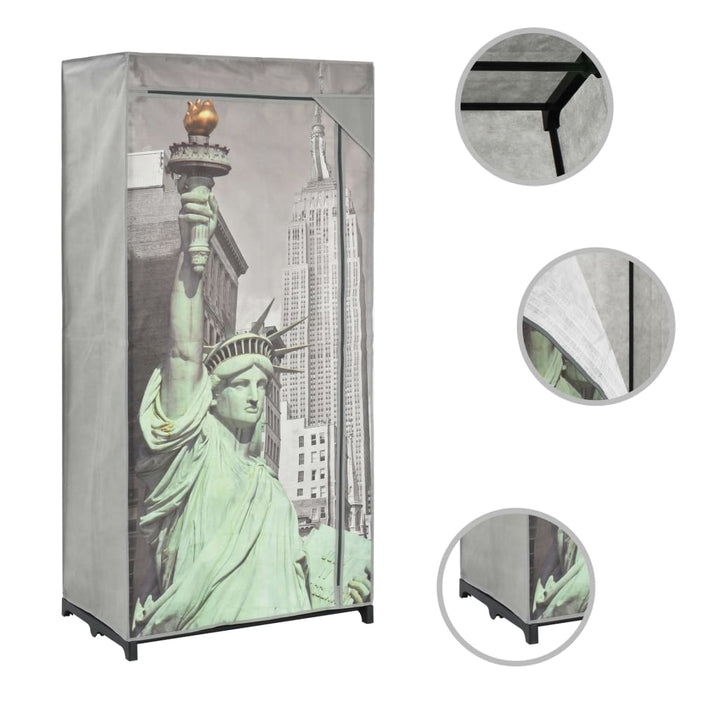 Garderob New York 75X45X160 Cm Tyg