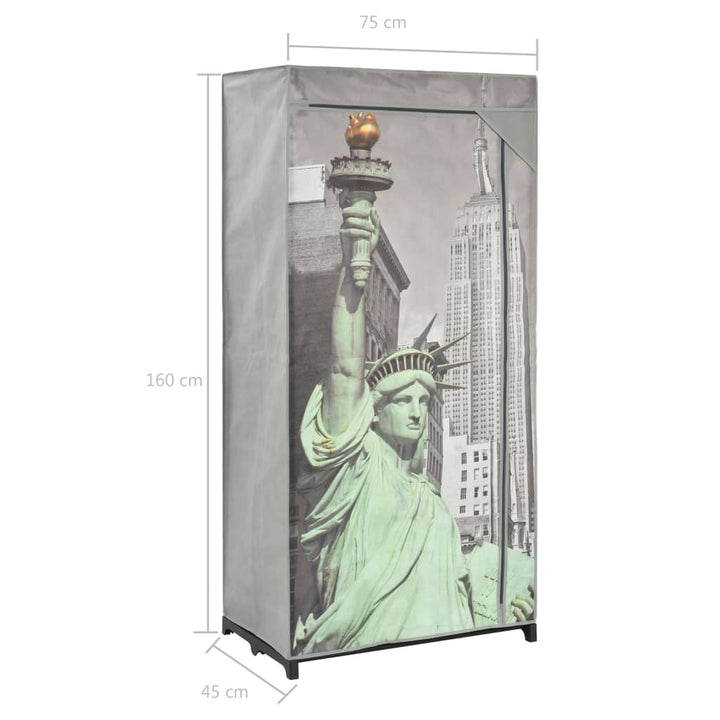 Garderob New York 75X45X160 Cm Tyg