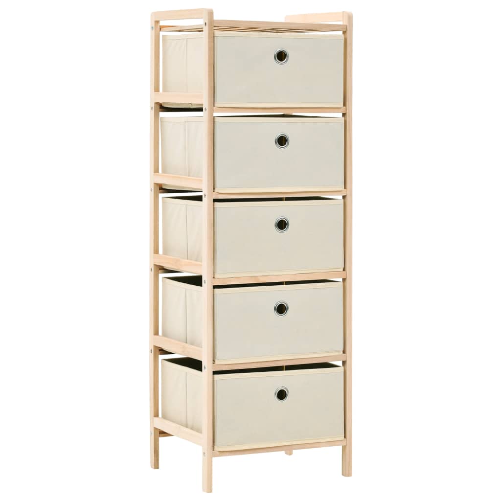 Förvaringshyllor 2 St Med 5 Tygkorgar Cederträ Beige