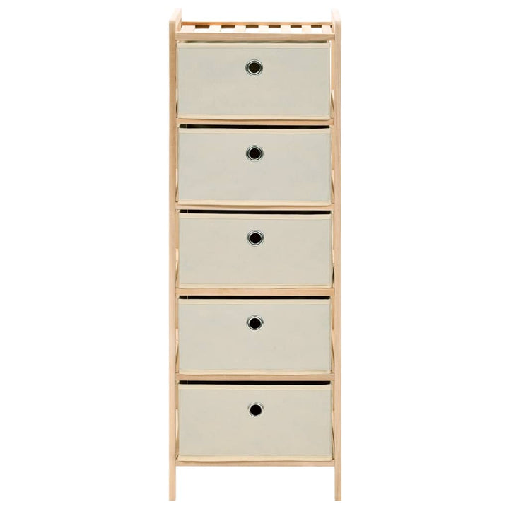 Förvaringshyllor 2 St Med 5 Tygkorgar Cederträ Beige