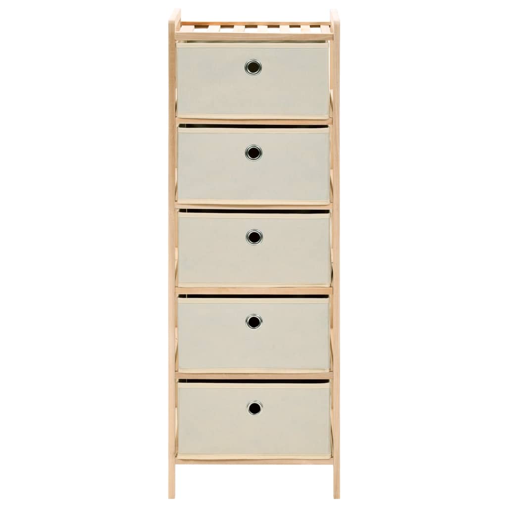 Förvaringshyllor 2 St Med 5 Tygkorgar Cederträ Beige