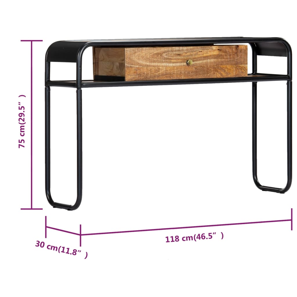 Konsolbord 118X30X75 Cm Massivt Mangoträ