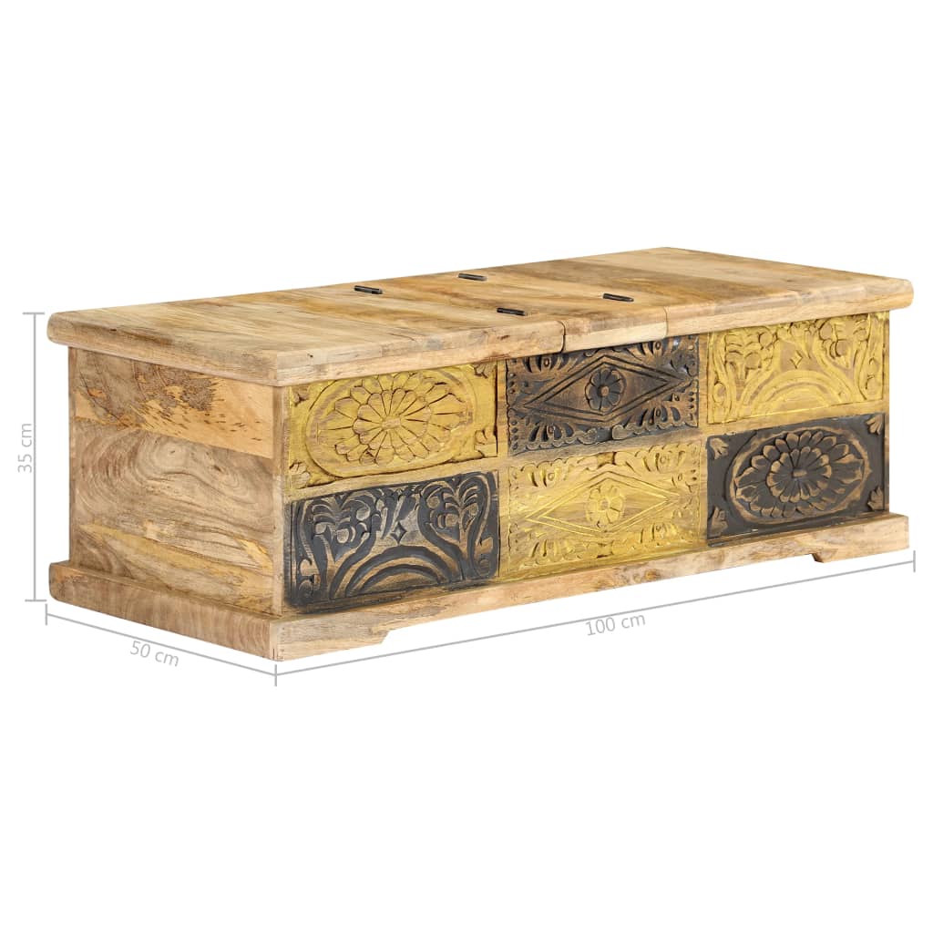 Soffbord 100X50X35 Cm Massivt Mangoträ