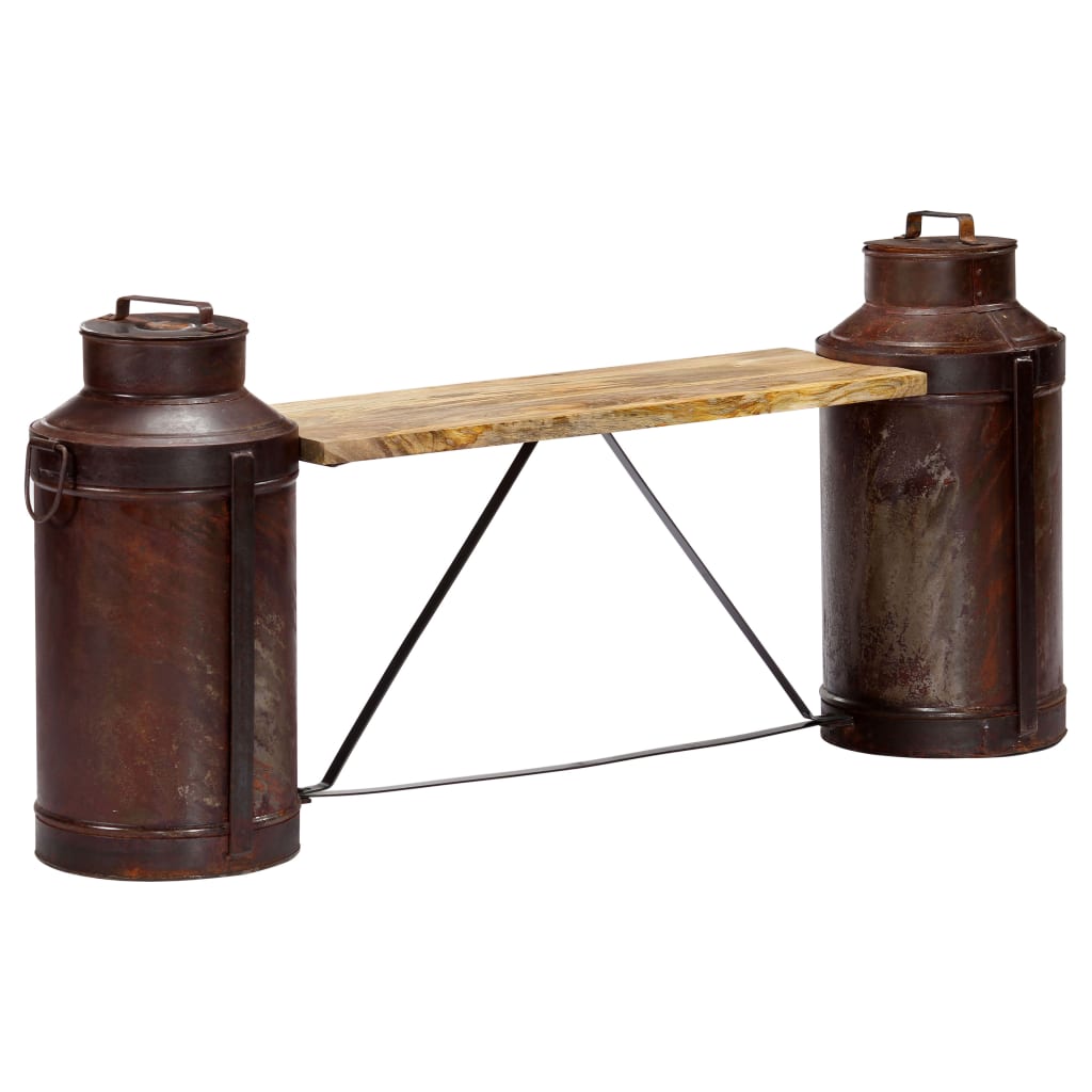 Bänk Mjölkflaskor 150X33X64 Cm Massivt Mangoträ