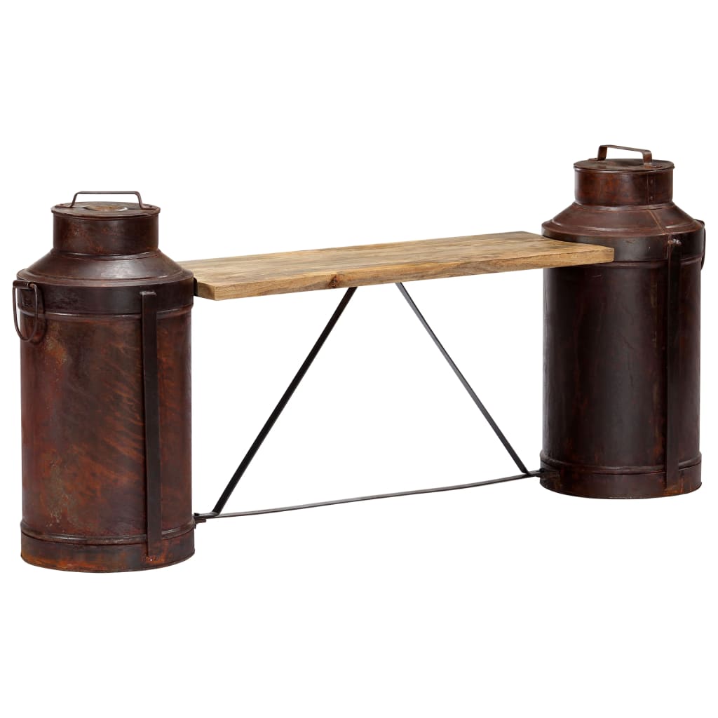 Bänk Mjölkflaskor 150X33X64 Cm Massivt Mangoträ