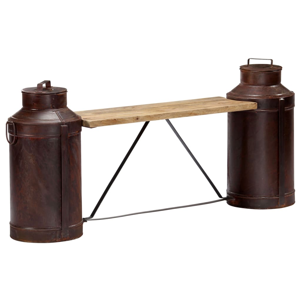 Bänk Mjölkflaskor 150X33X64 Cm Massivt Mangoträ