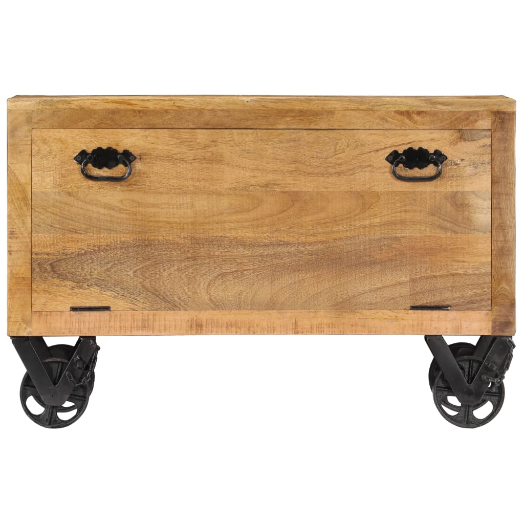 Skoskåp 86X35X55 Cm Massivt Mangoträ