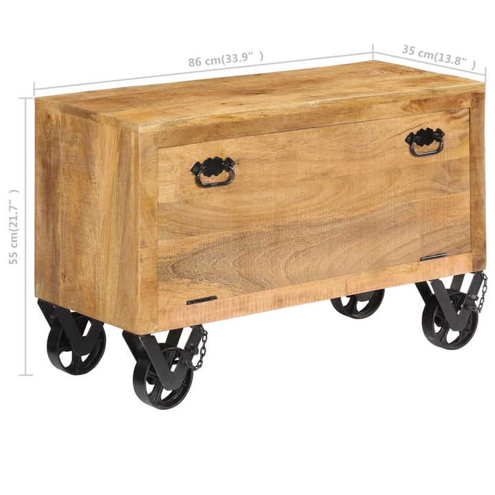Skoskåp 86X35X55 Cm Massivt Mangoträ