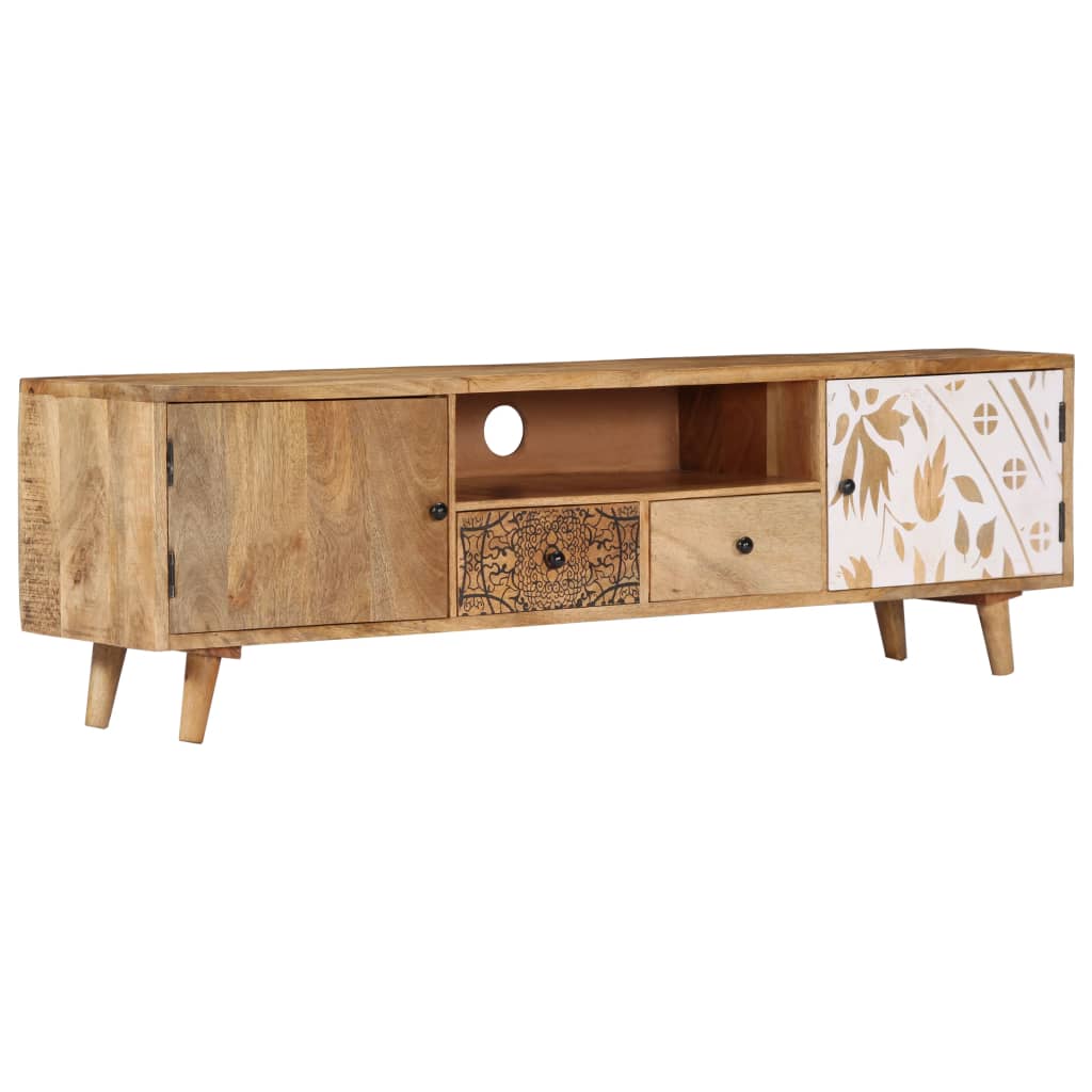 Tv-Bänk 140X30X40 Cm Massivt Mangoträ